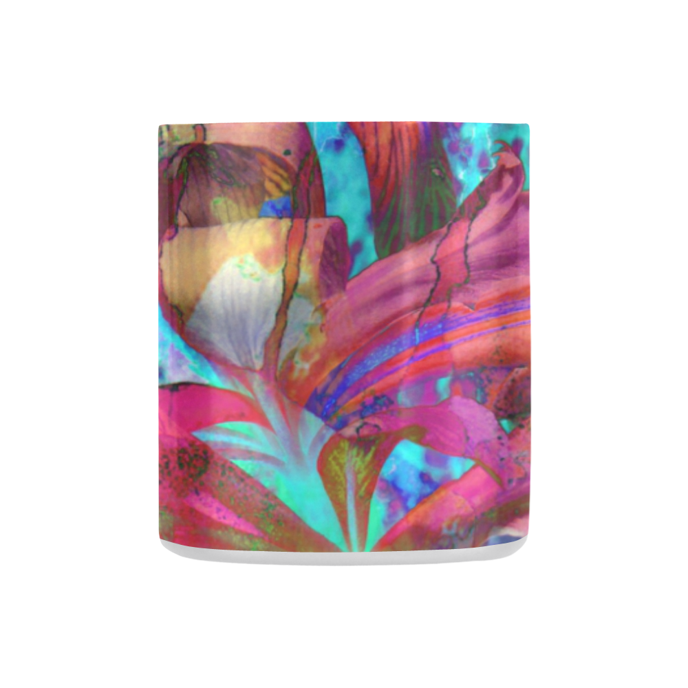 Abstract Iris Blue Stainless Steel handle Mug by Martina Webster Classic Insulated Mug(10.3OZ)