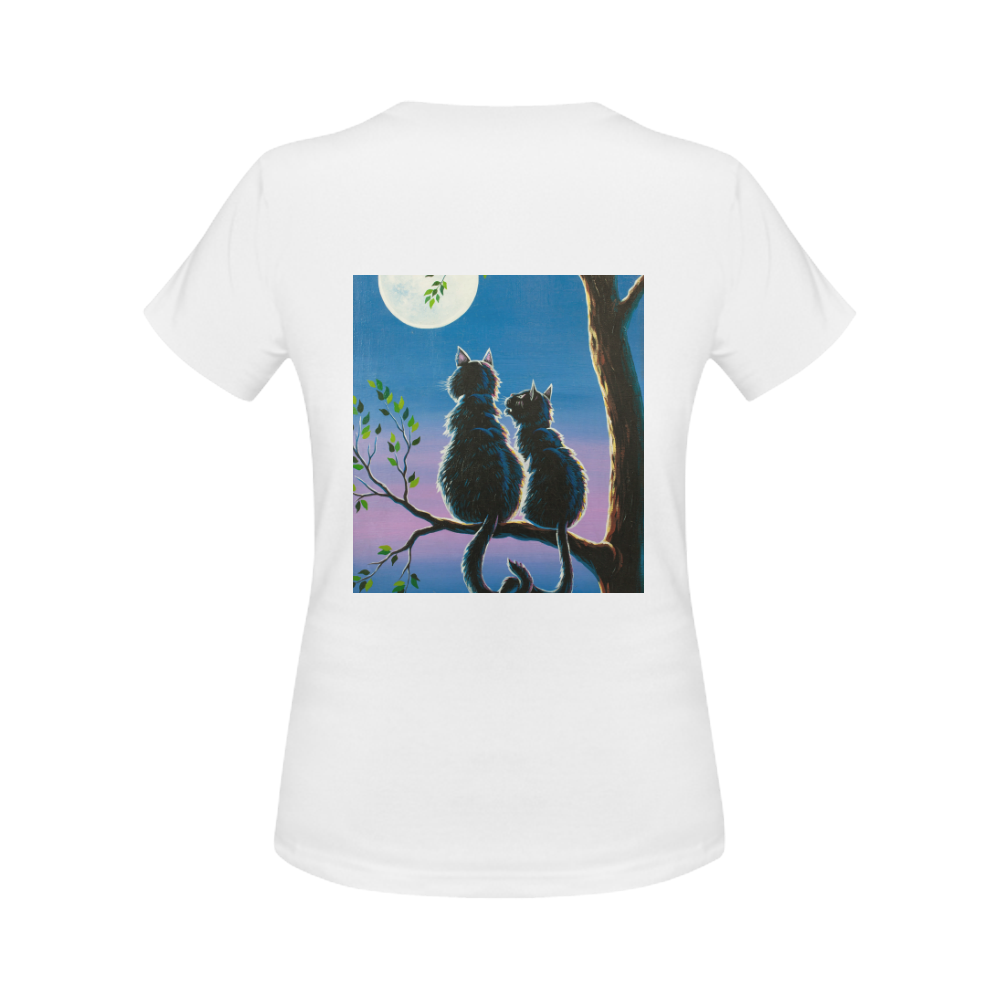 cat in love Women's Classic T-Shirt (Model T17）