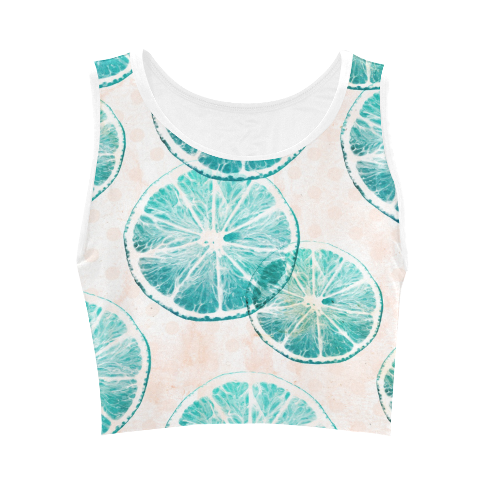 Turquoise Citrus Women's Crop Top (Model T42)