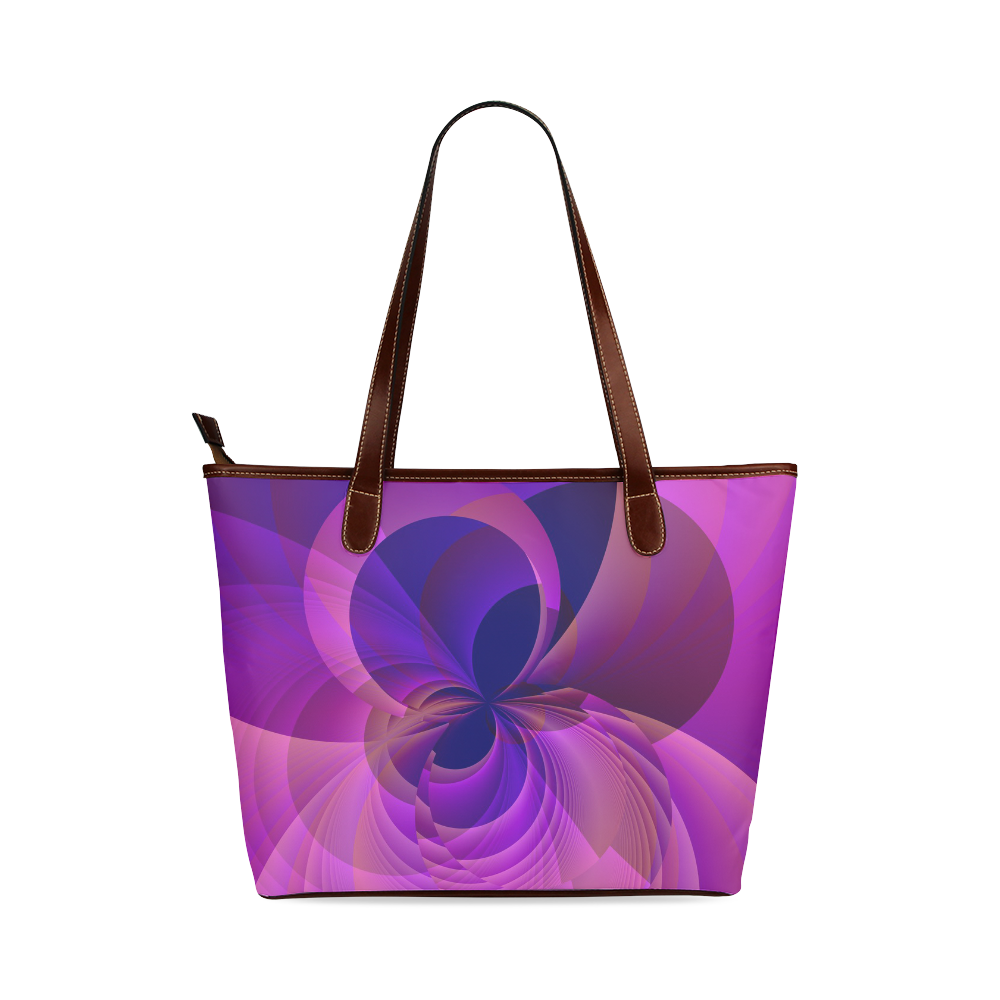 Abstract Infinity in Blue and Purple Shoulder Tote Bag (Model 1646)
