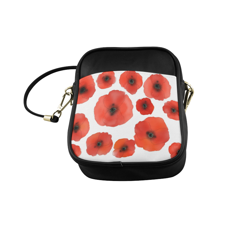 Red Poppies. Inspired by the Magic Island of Gotland. Sling Bag (Model 1627)