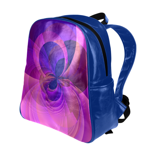 Abstract Infinity in Blue and Purple Multi-Pockets Backpack (Model 1636)