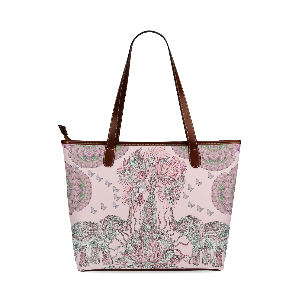 indes 3-  pink Shoulder Tote Bag (Model 1646)