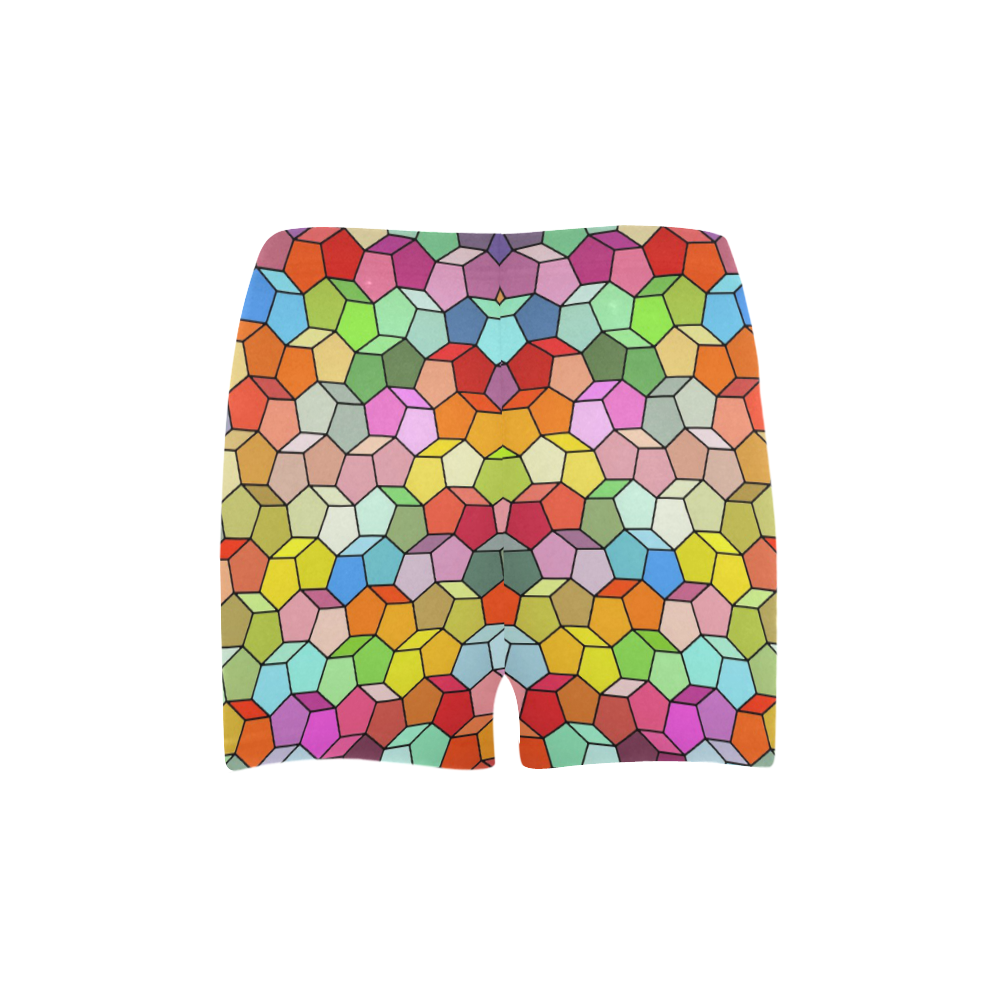 Colorful Polygon Pattern Briseis Skinny Shorts (Model L04)