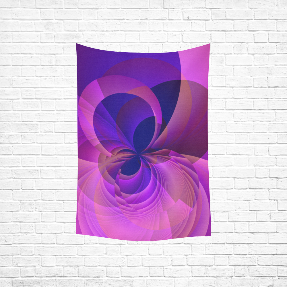 Abstract Infinity Blue and Purple Cotton Linen Wall Tapestry 40"x 60"