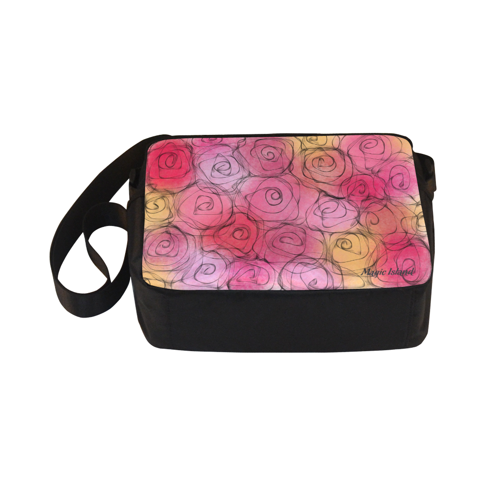 Red Pastel Roses. Inspired by the Magic Island of Gotland. Classic Cross-body Nylon Bags (Model 1632)