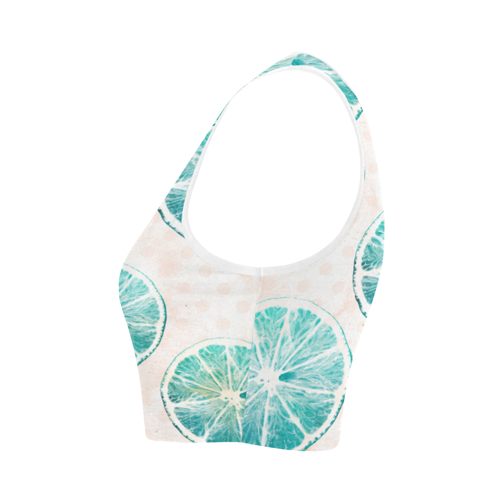 Turquoise Citrus Women's Crop Top (Model T42)