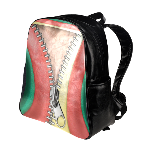 Leather look design Multi-Pockets Backpack (Model 1636)