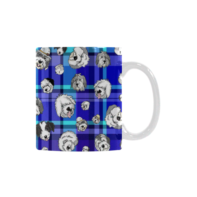 Plaid Sheepies-BLUE White Mug(11OZ)