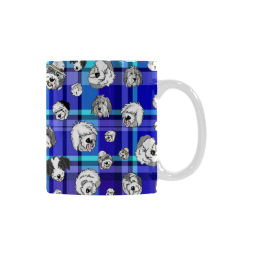 Plaid Sheepies-BLUE White Mug(11OZ)