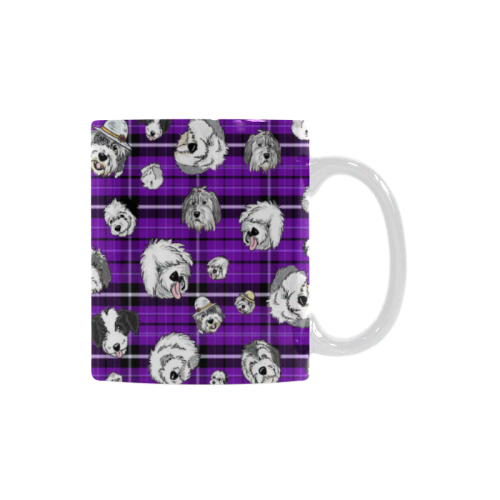 Plaid Sheepies-purple White Mug(11OZ)