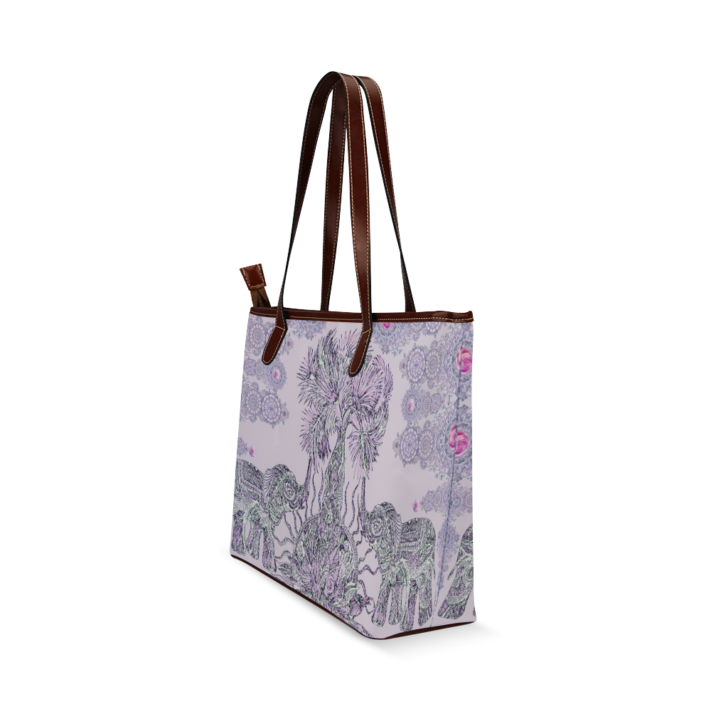 indes 3-2 pink Shoulder Tote Bag (Model 1646)