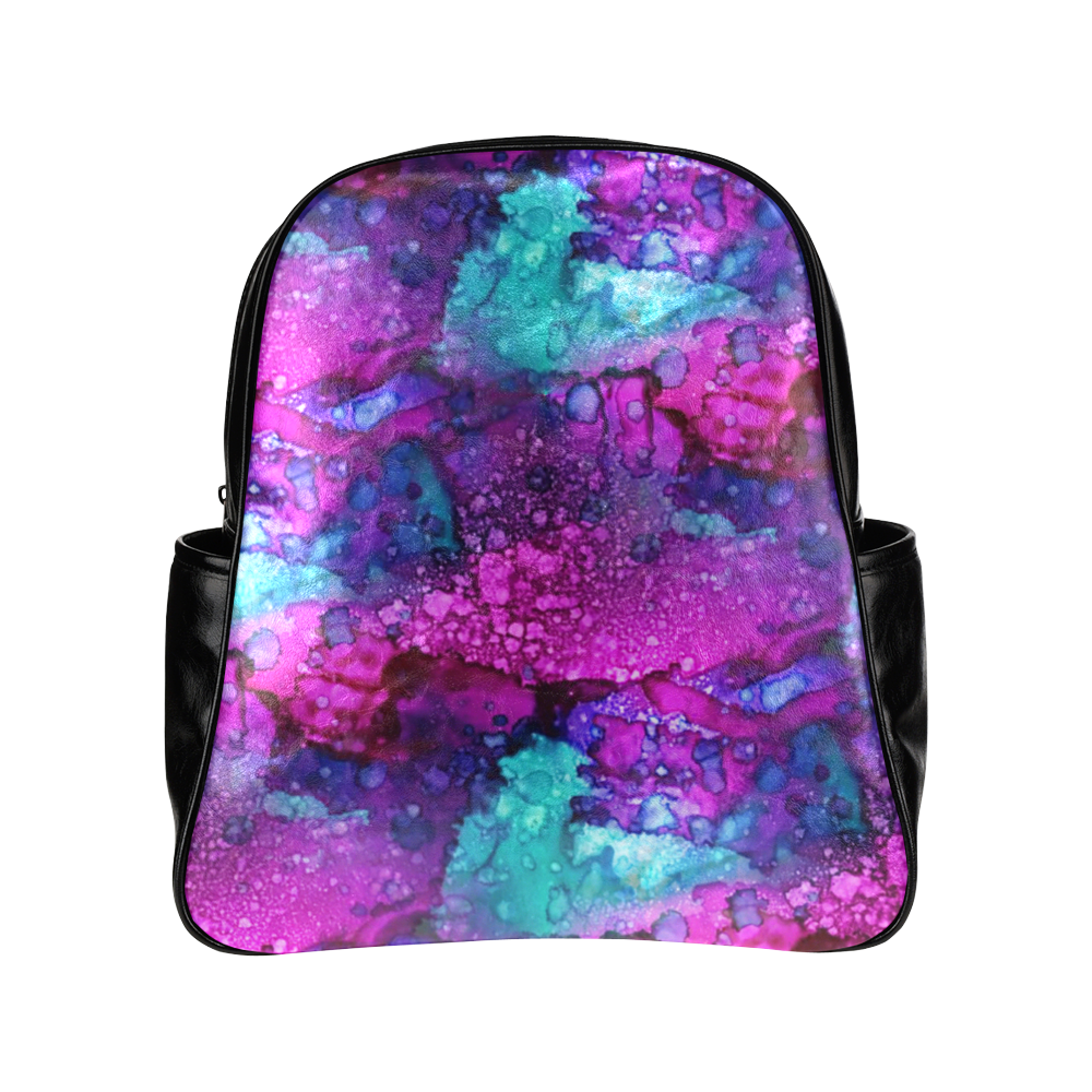 Melting In Purple Multi-Pockets Backpack (Model 1636)