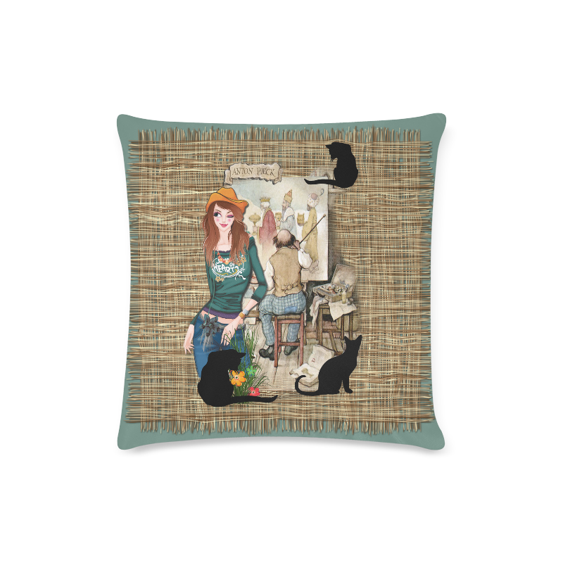 Artist in old amsterdam Custom Zippered Pillow Case 16"x16"(Twin Sides)