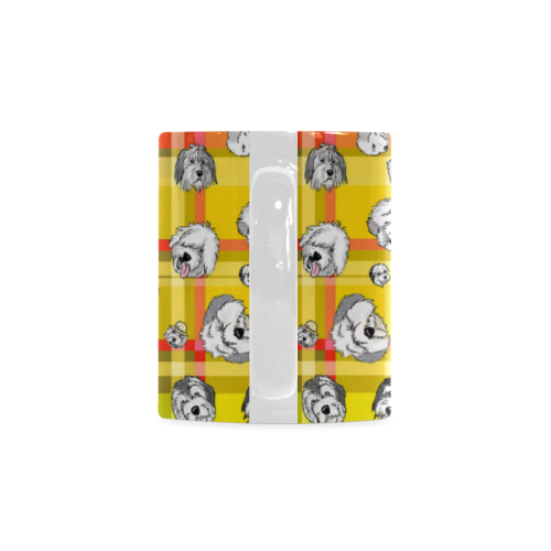 Plaid Sheepies-orange & Yellow White Mug(11OZ)