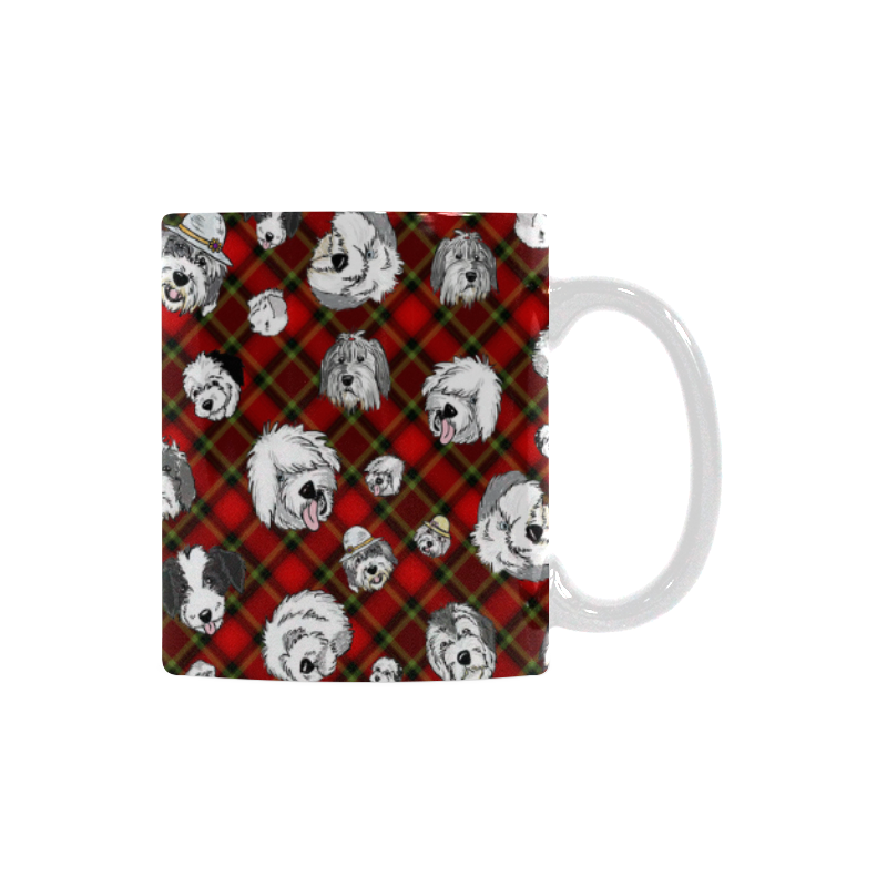 Plaid Sheepies-RED White Mug(11OZ)