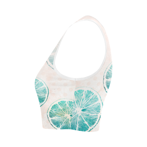 Turquoise Citrus Ombre Women's Crop Top (Model T42)