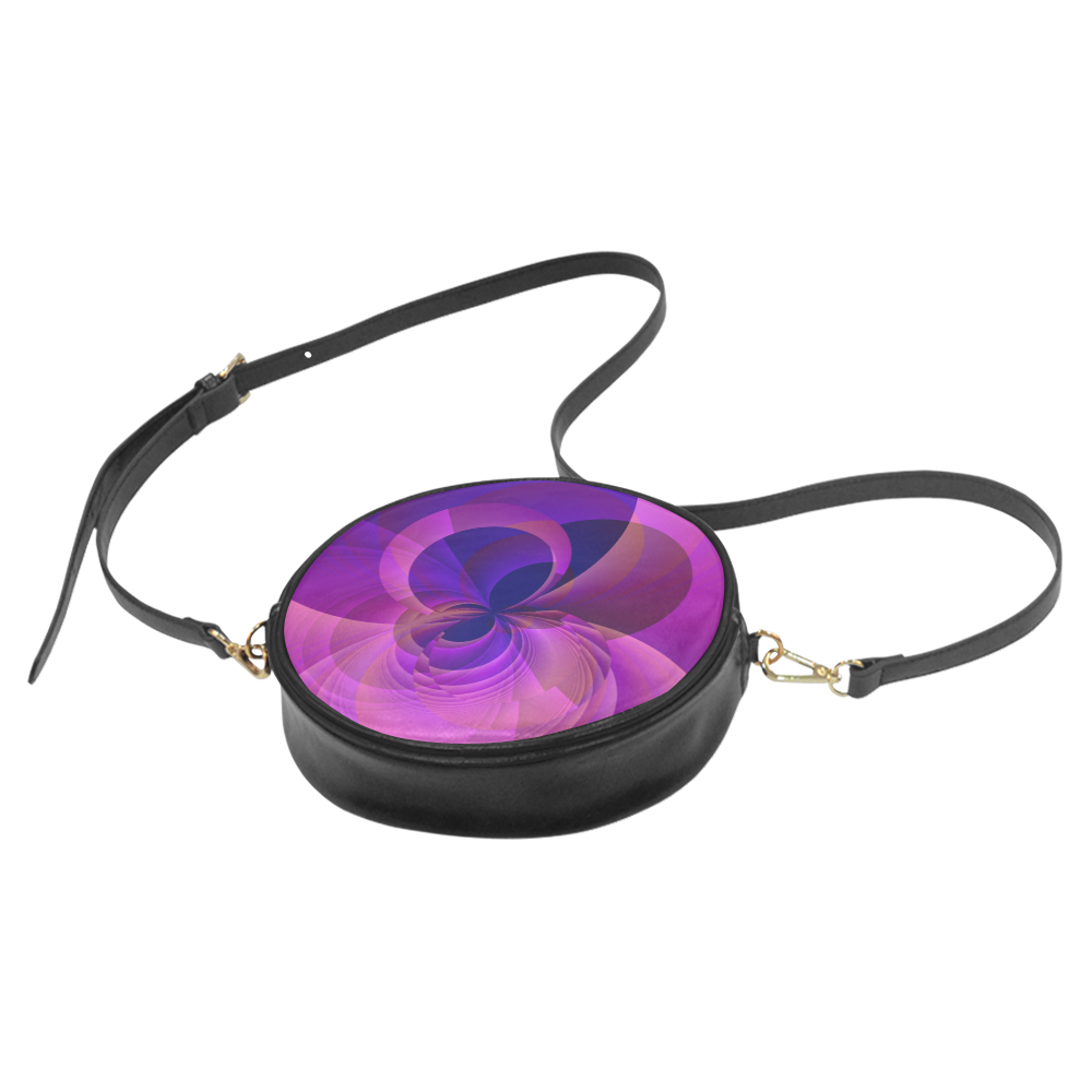 Abstract Infinity Blue and Purple Round Sling Bag (Model 1647)