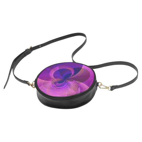 Abstract Infinity Blue and Purple Round Sling Bag (Model 1647)