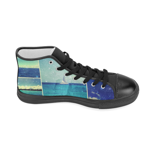 Starry Starry Caribbean Night (black) Women's Classic High Top Canvas Shoes (Model 017)