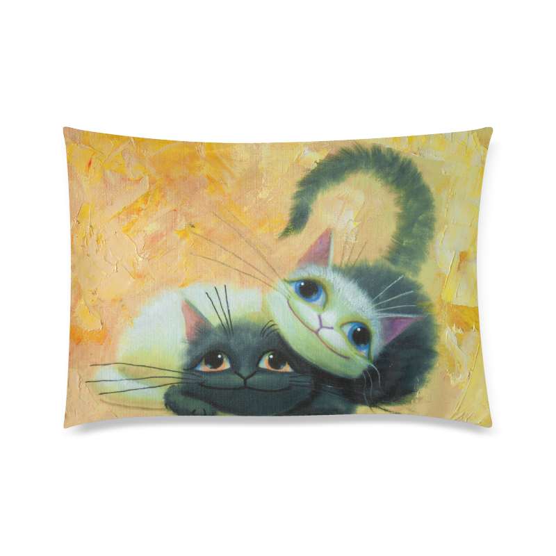 cat play Custom Zippered Pillow Case 20"x30" (one side)
