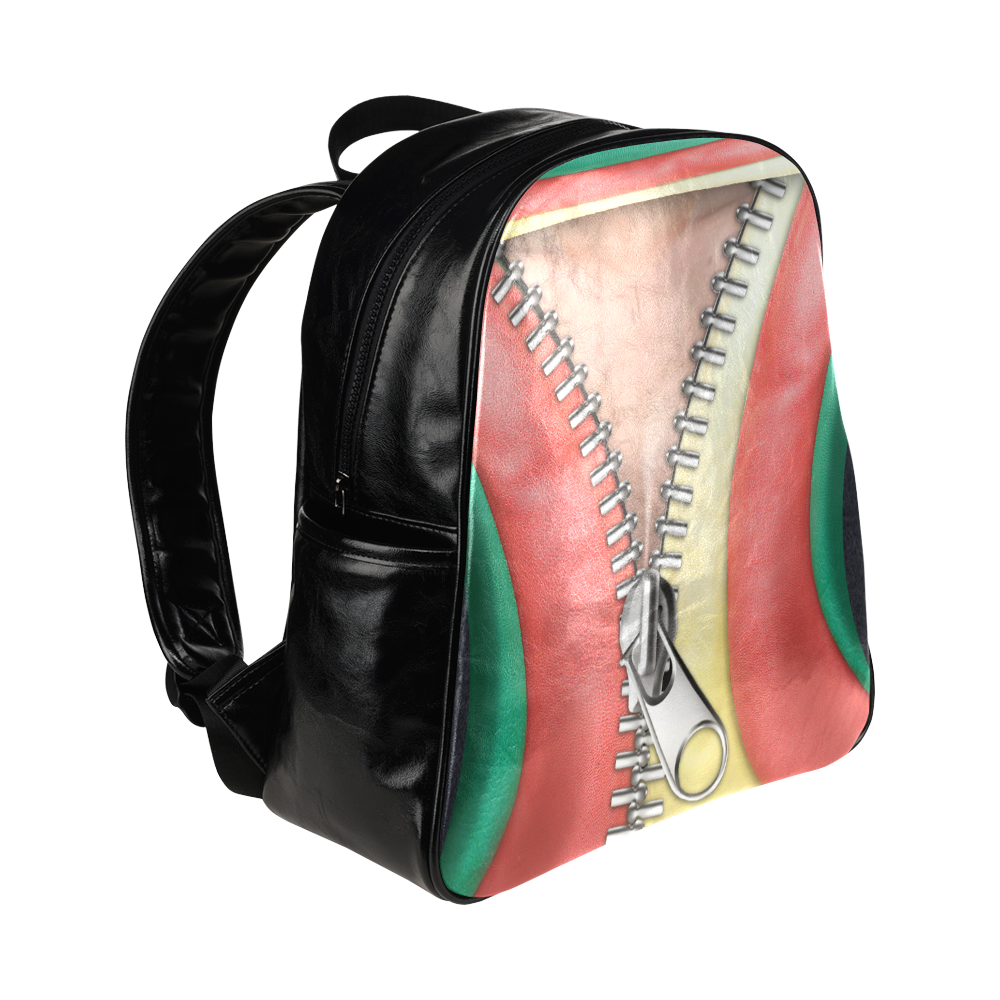 Leather look design Multi-Pockets Backpack (Model 1636)