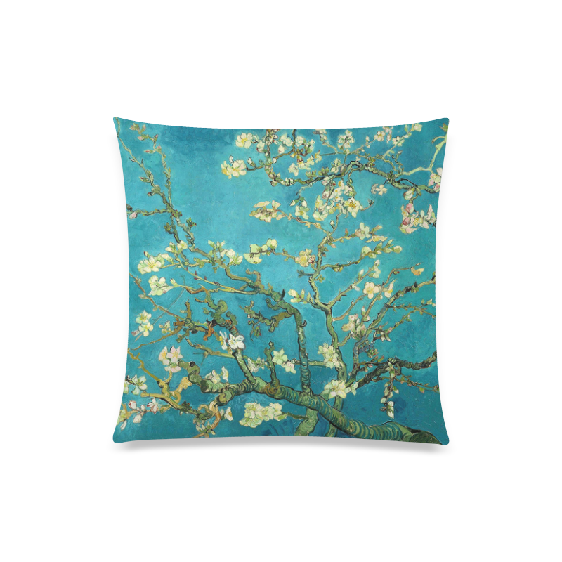Vincent Van Gogh Blossoming Almond Tree Floral Art Custom Zippered Pillow Case 20"x20"(One Side)