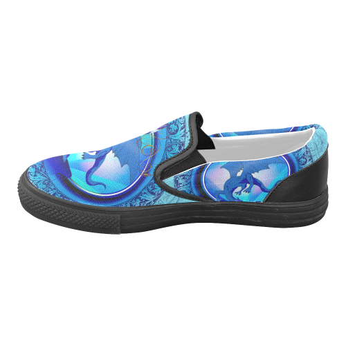 The dragon Women's Unusual Slip-on Canvas Shoes (Model 019)