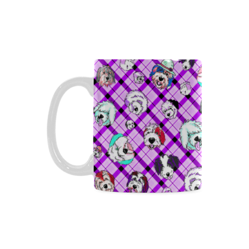 Plaid Sheepies-CRAZY PURPLE White Mug(11OZ)