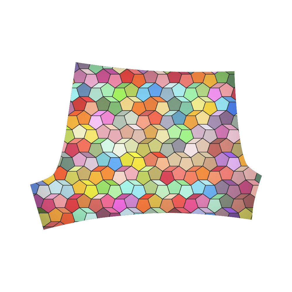 Colorful Polygon Pattern Briseis Skinny Shorts (Model L04)