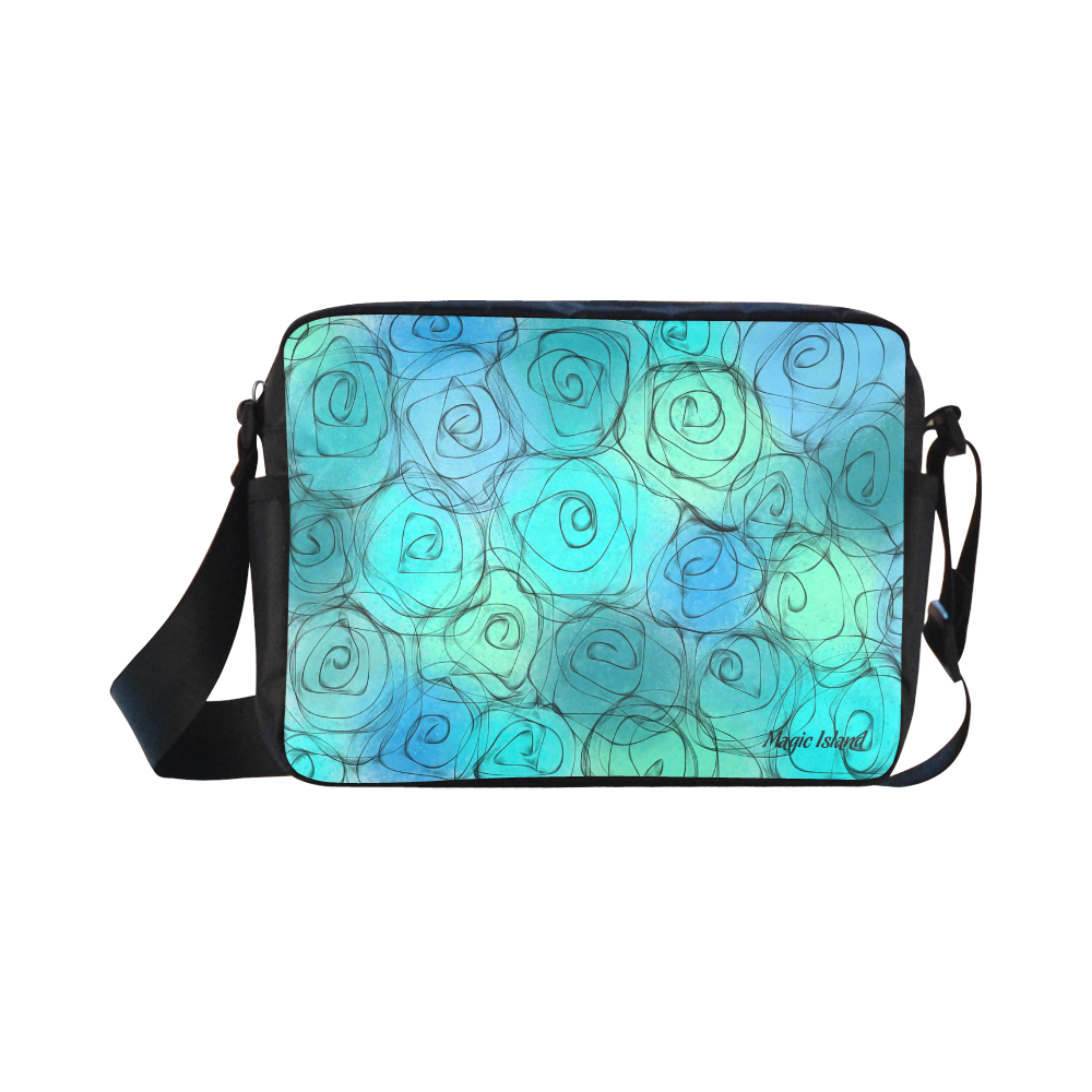 Blue Pastel Roses. Inspired by the Magic Island of Gotland. Classic Cross-body Nylon Bags (Model 1632)