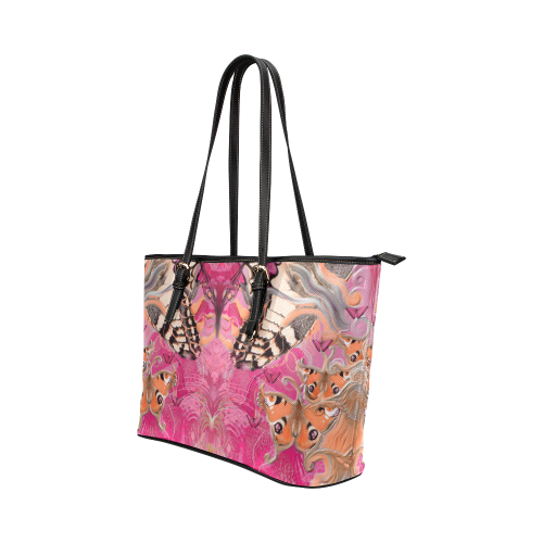 papillons 2-14 Leather Tote Bag/Small (Model 1651)