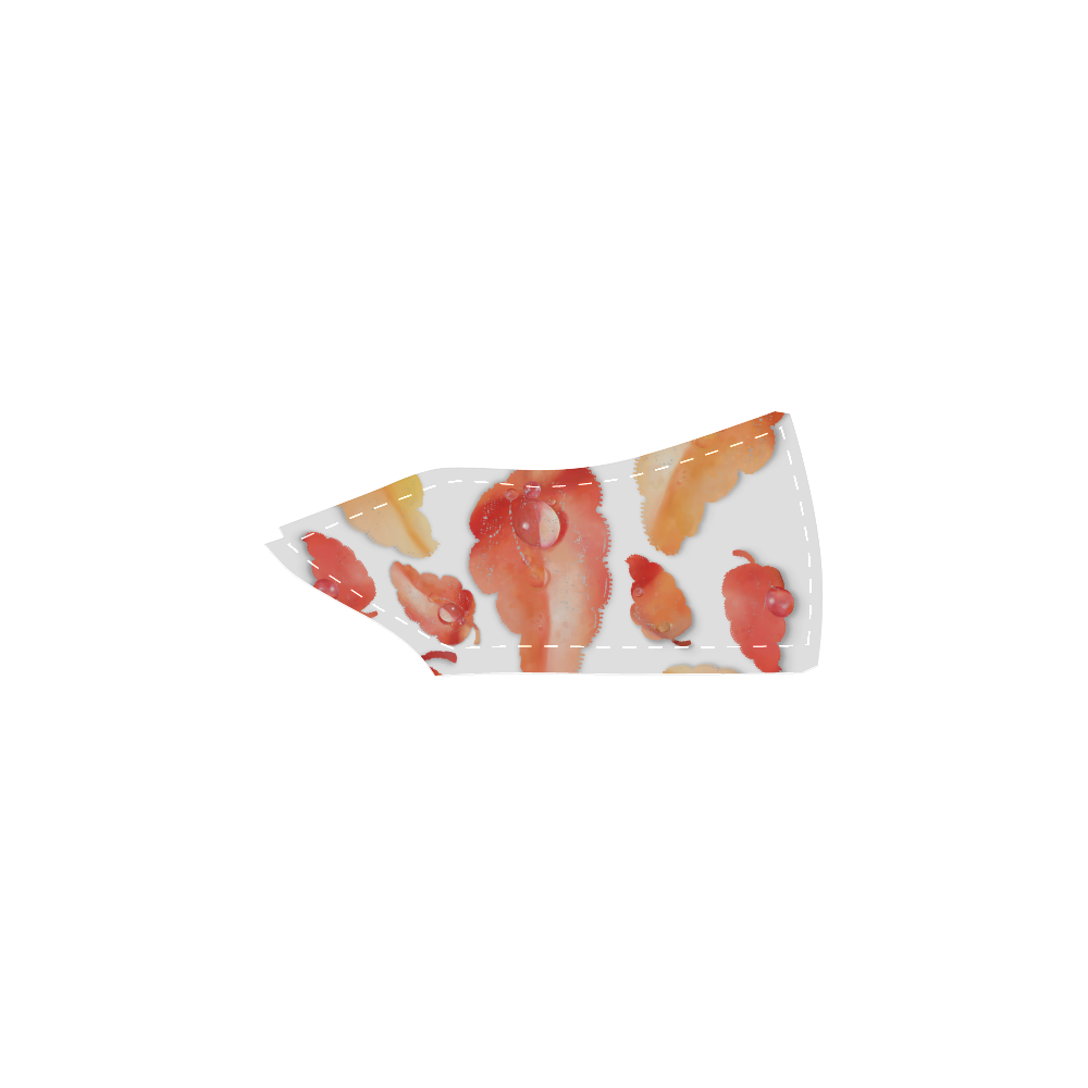 Red- orange leaves Men's Slip-on Canvas Shoes (Model 019)