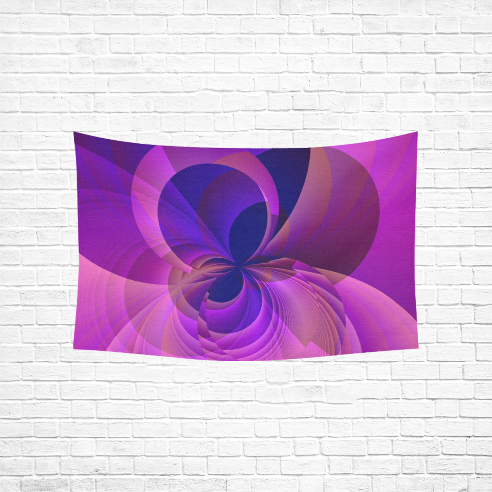 Blue and Purple Abstract Infinity Cotton Linen Wall Tapestry 60"x 40"