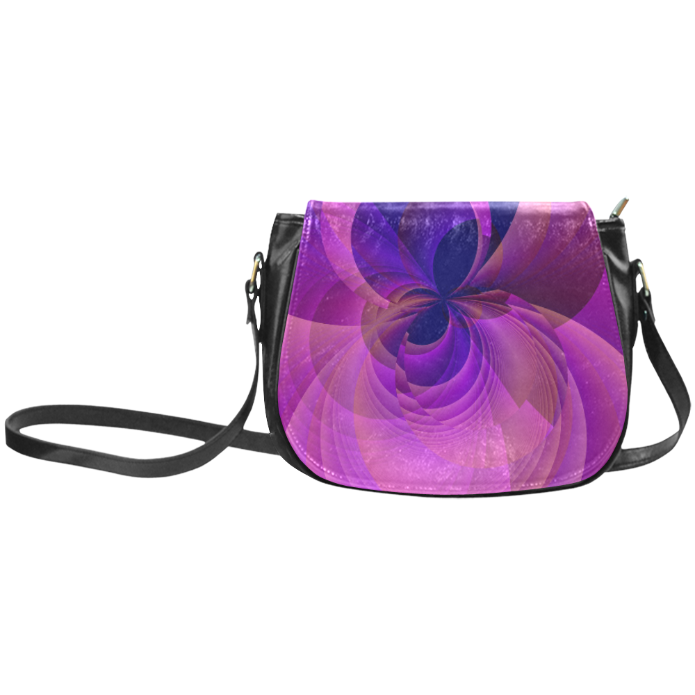Abstract Infinity in Blue and Purple Classic Saddle Bag/Small (Model 1648)