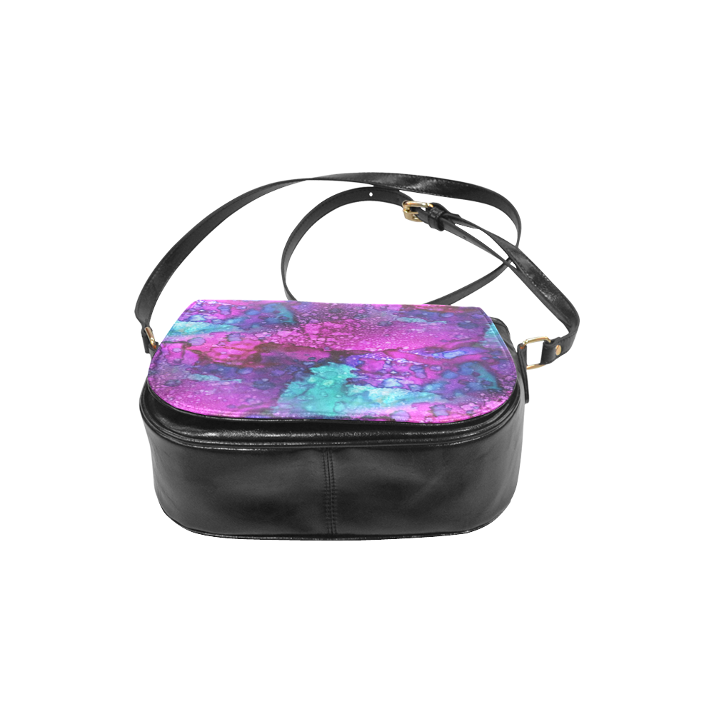 Melting In Purple Classic Saddle Bag/Small (Model 1648)