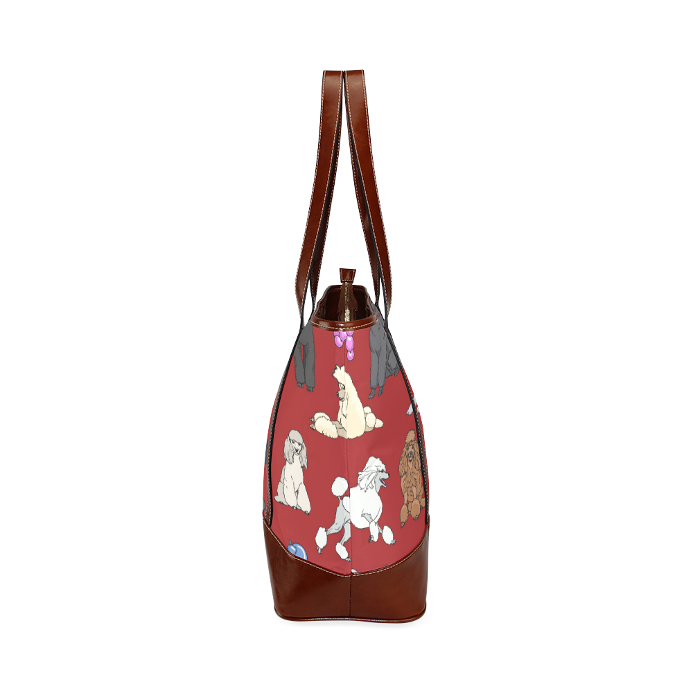 poodles red Tote Handbag (Model 1642)