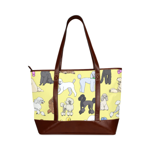 poodles yellow Tote Handbag (Model 1642)