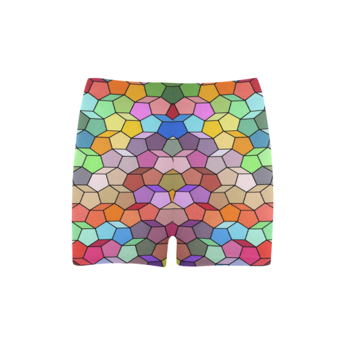 Colorful Polygon Pattern Briseis Skinny Shorts (Model L04)