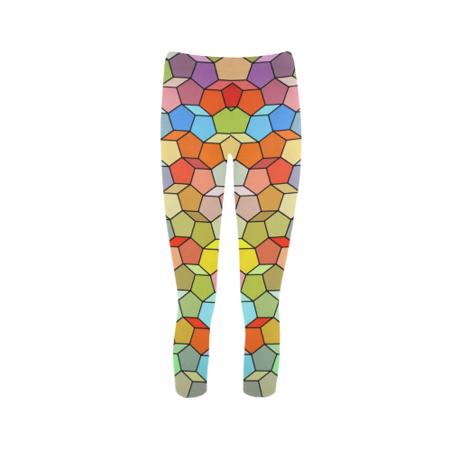 Colorful Polygon Pattern Capri Legging (Model L02)