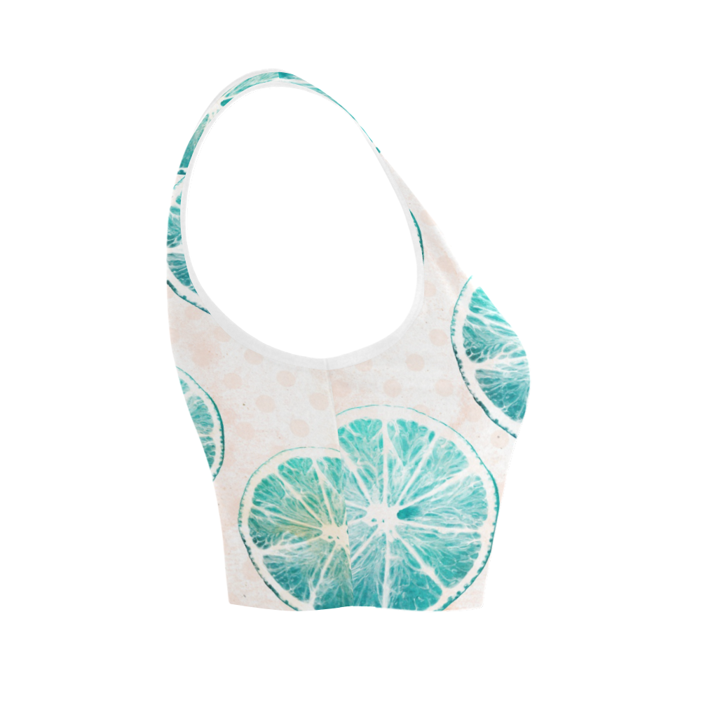 Turquoise Citrus Women's Crop Top (Model T42)