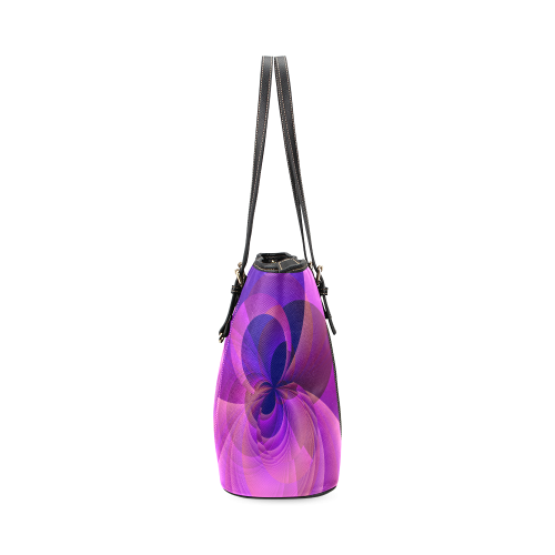Abstract Infinity in Blue and Purple Leather Tote Bag/Large (Model 1640)