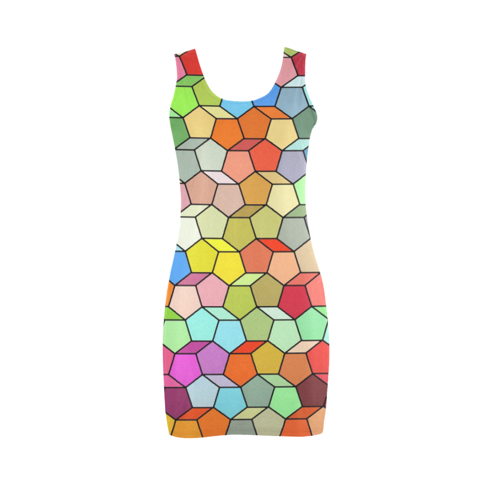 Colorful Polygon Pattern Medea Vest Dress (Model D06)