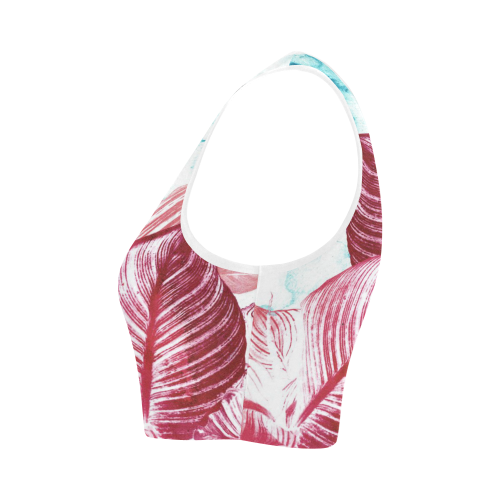 Tropical Canna Leaves Women's Crop Top (Model T42)