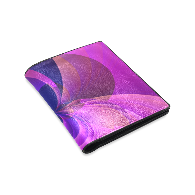 Abstract Infinity in Blue and Purple Men's Leather Wallet (Model 1612)