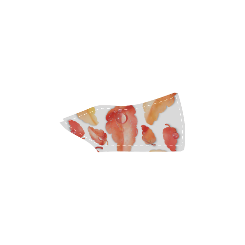 Red- orange leaves Men's Unusual Slip-on Canvas Shoes (Model 019)