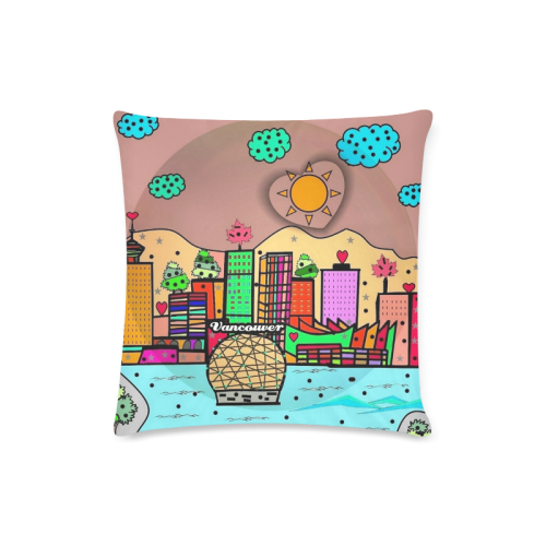 Vancouver Popart by Nico Bielow Custom Zippered Pillow Case 16"x16"(Twin Sides)