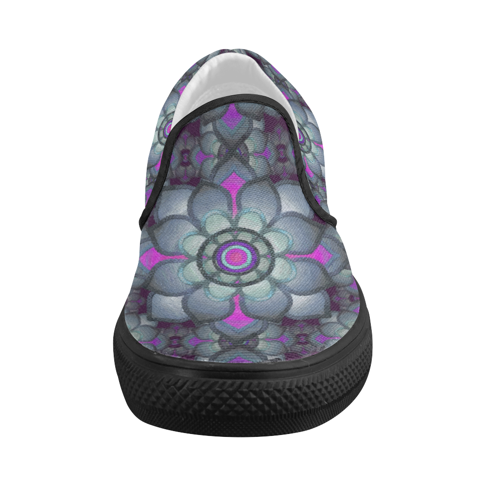 Pink Cute Pineapple Print Women Canvas Slip On Shoes main image 0