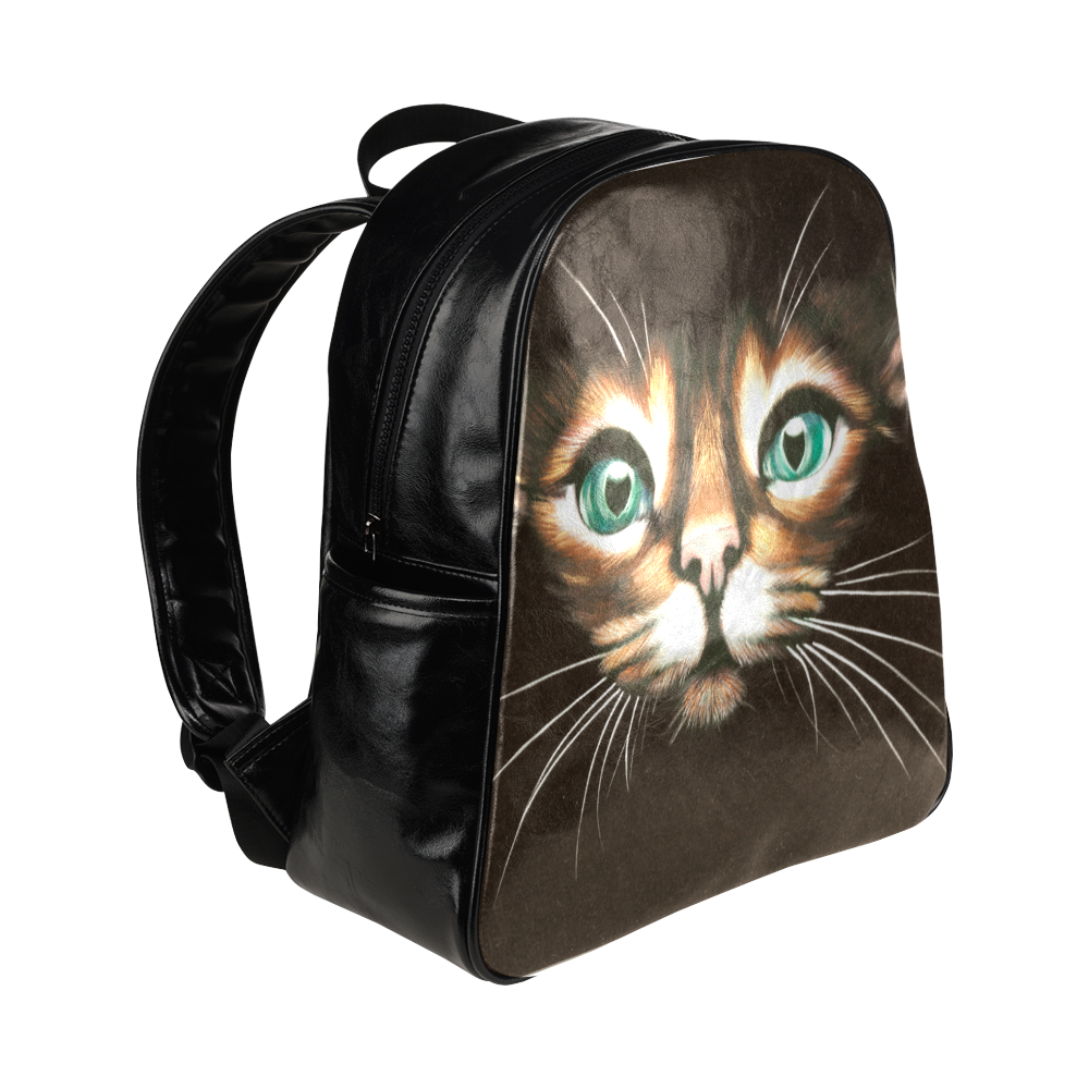 cat velvet Multi-Pockets Backpack (Model 1636)