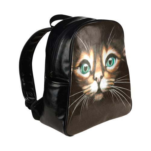 cat velvet Multi-Pockets Backpack (Model 1636)
